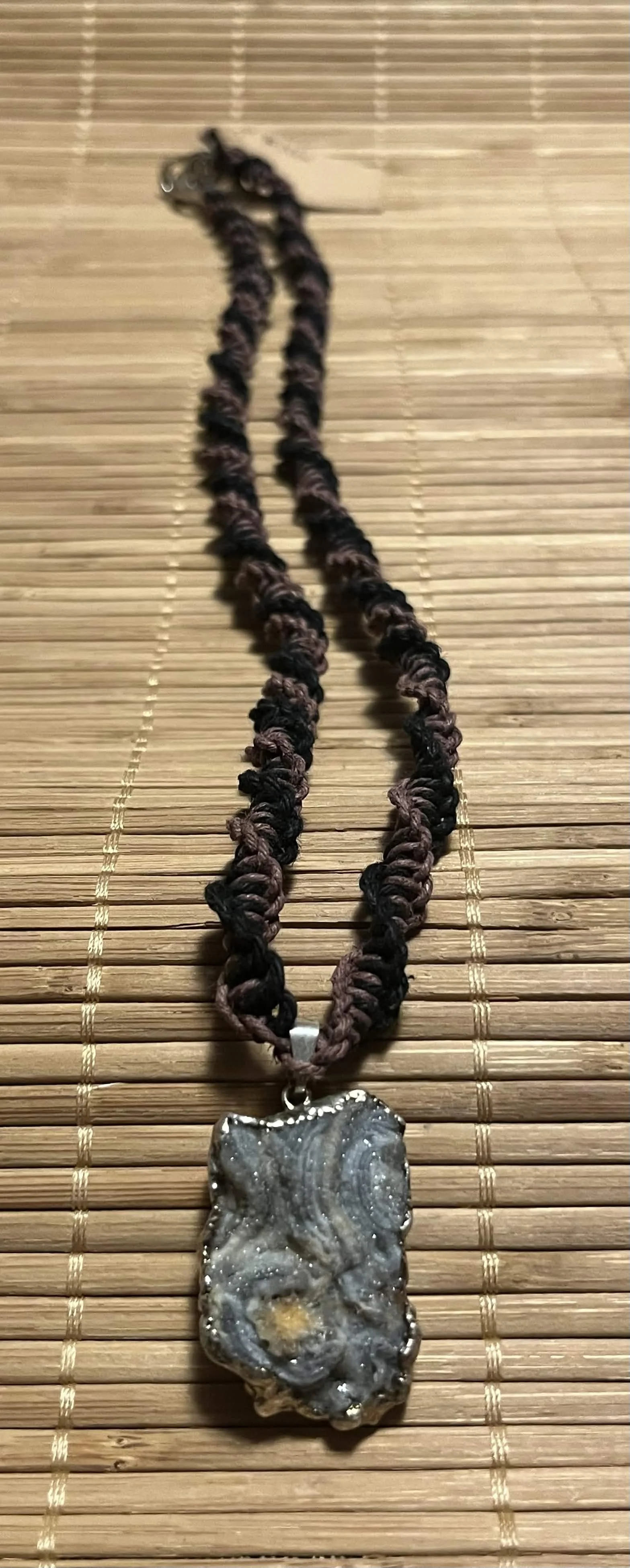 Metal dipped crystal rock 15 inch By Y2K