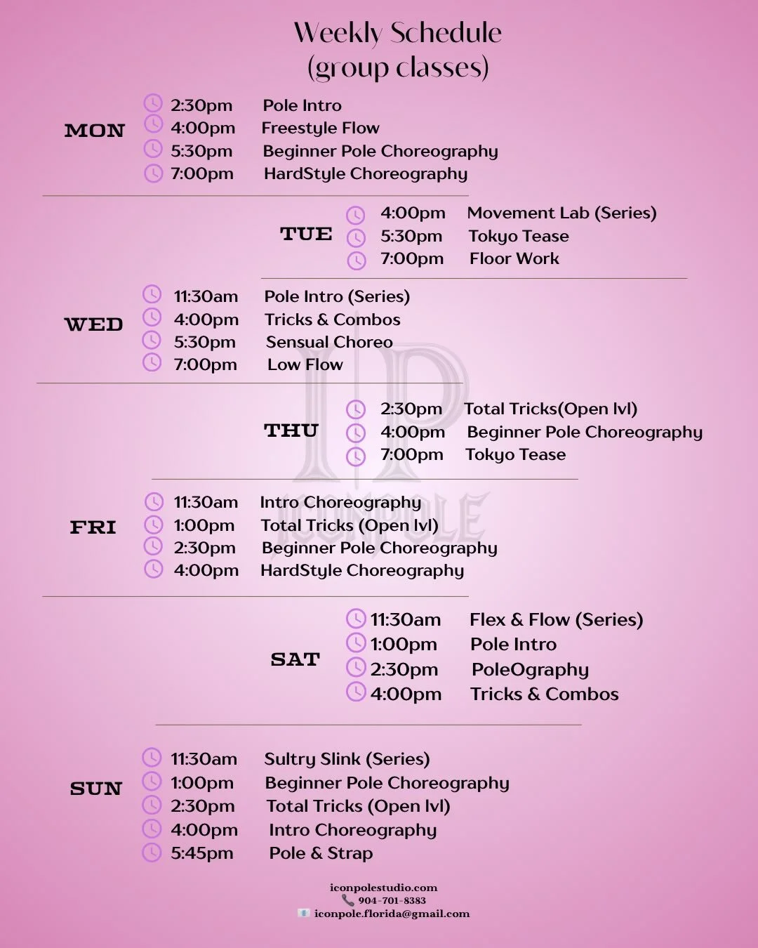 BIG update is here &mdash; our new schedule is live 🔥
More classes. More beginner options. More chances to become your strongest, most confident self 🖤

Starting next week, we&rsquo;re bringing you a fresh lineup &mdash; and don&rsquo;t forget to c