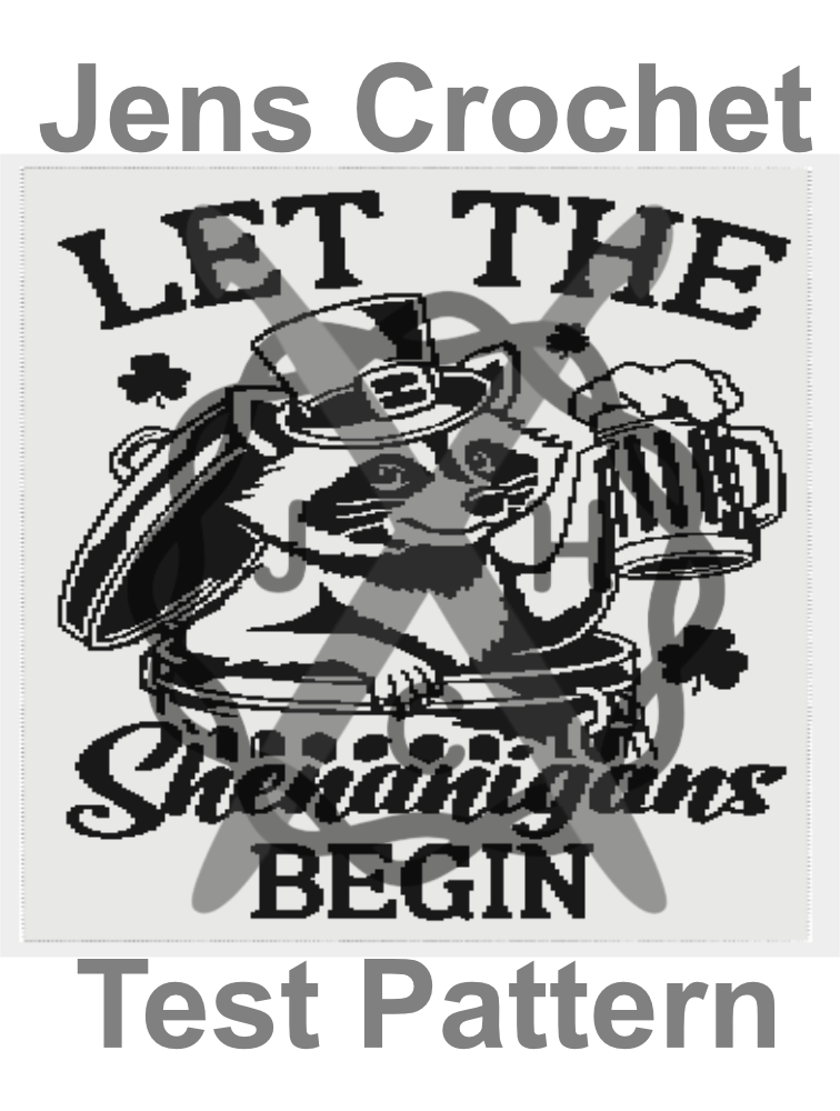 Shenanigans Raccoon Blanket,
Size: 183 stitches x 360 rows