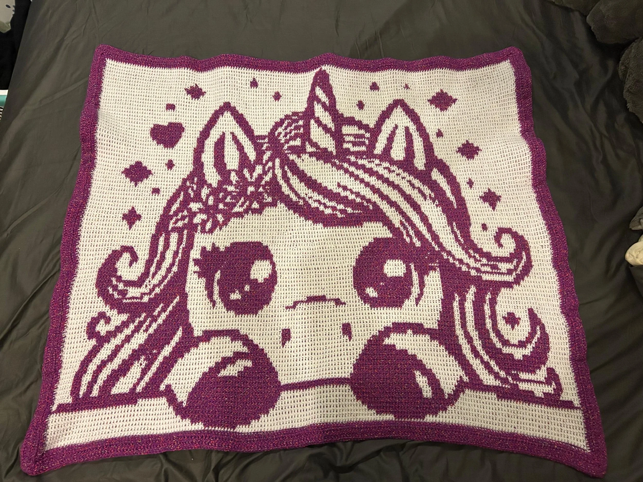 Sparkle the Unicorn Mosaic Crochet Blanket Pattern (Reversible Mosaic and Mosaic Overlay)