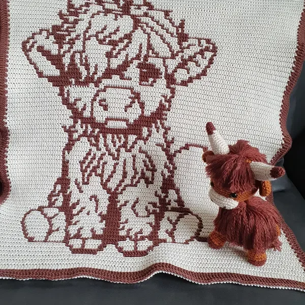 Highland Cow with Heart by Heidi on Etsy