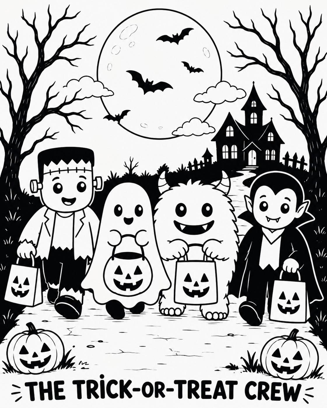 Halloween friends trick or treating