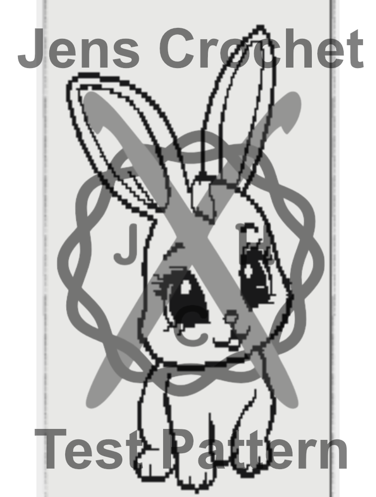 Hoppy (Bunny 1) Children’s Blanket,
Size: 144 stitches x 264 Rows
