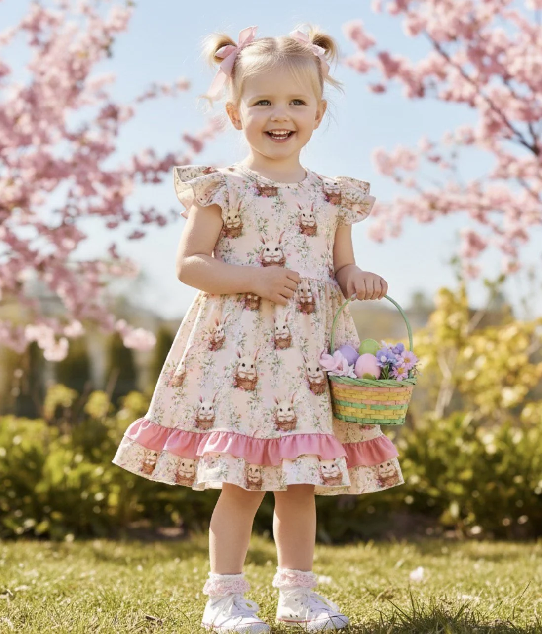 Pink Cottontail Cutie Easter Dress