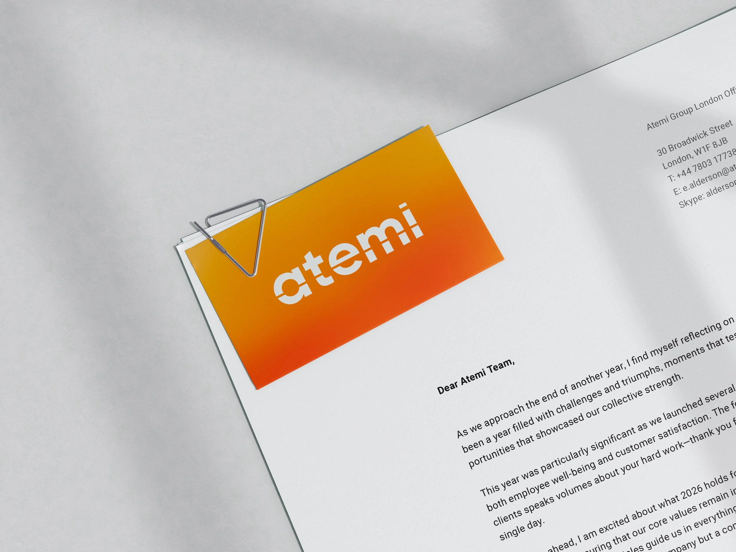 Atemi Business Card and A4