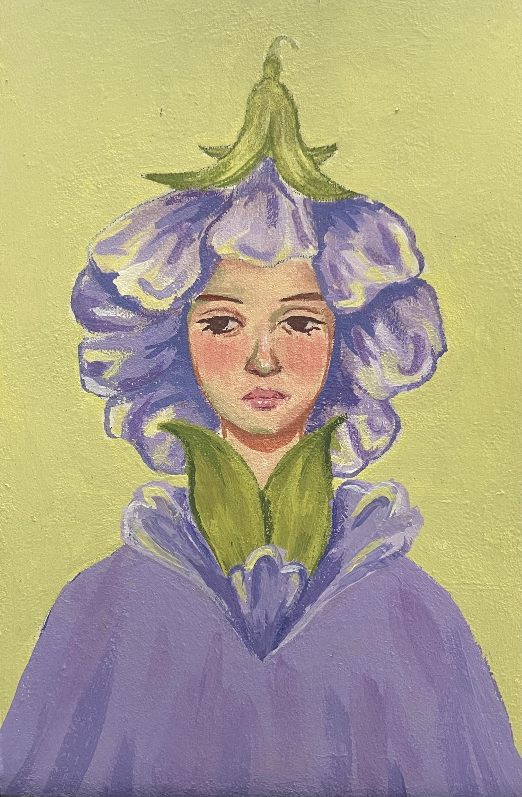 Flower, Acrylic Gouache on Wood Panel, 2026