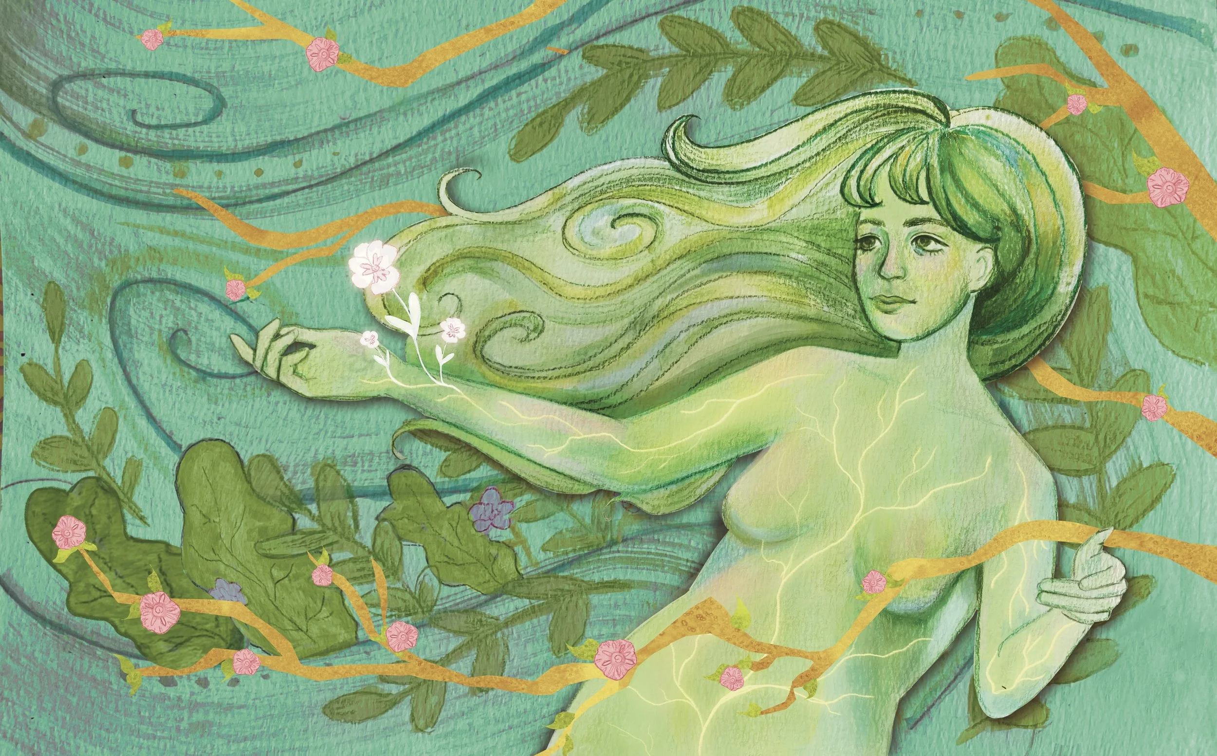 Bloom, mixed media, 2026