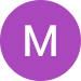 Purple circle with a white letter M in the center