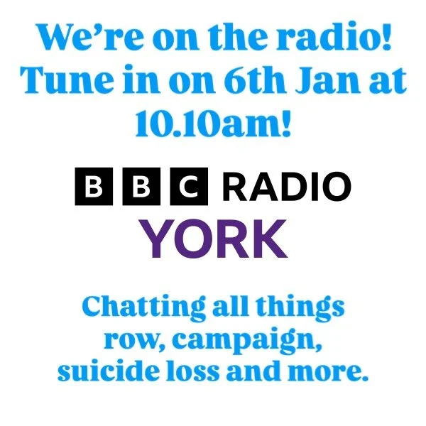Family Ash (Charlotte and Henry) are speaking on BBC Radio York on Tuesday 6 January at 10:10am! They&rsquo;ll talk about the row, fundraising, suicide loss, our experience of grief and they&rsquo;ll reflect on the campaign so far. TUNE IN on your sm
