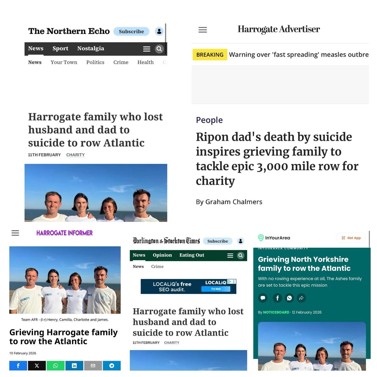Some recent press coverage about Ash Family Row! 
Big thanks to the @harrogateadvertiser @thenorthernecho @inyourarea_uk @harrogateinformer and Darlington &amp; Stockton Times for the articles. This really helps us get the word out there and reach as