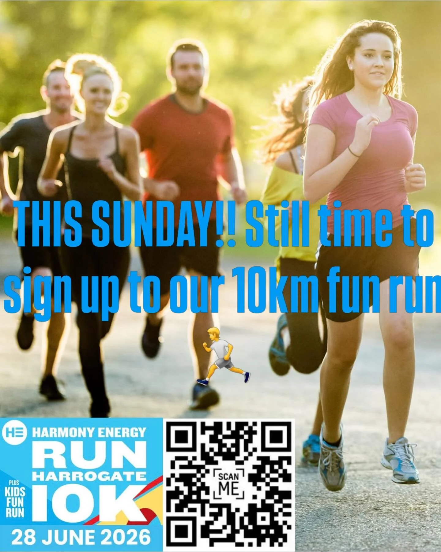 The Harrogate Harriers fun run is this Sunday! If you&rsquo;re in Yorkshire and fancy doing a great bit of exercise for two fantastic charities, please do sign up! You can sign up through the QR code or via the link here: https://racebest.com/races/t