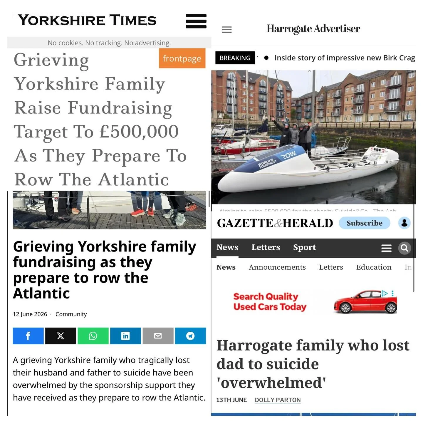 We&rsquo;ve been a bit quiet on here recently. But we&rsquo;ve had a few features in some fantastic local newspapers since we raised our fundraising target to &pound;500,000 and announced our @guinnessworldrecords attempt! Thanks for the coverage and