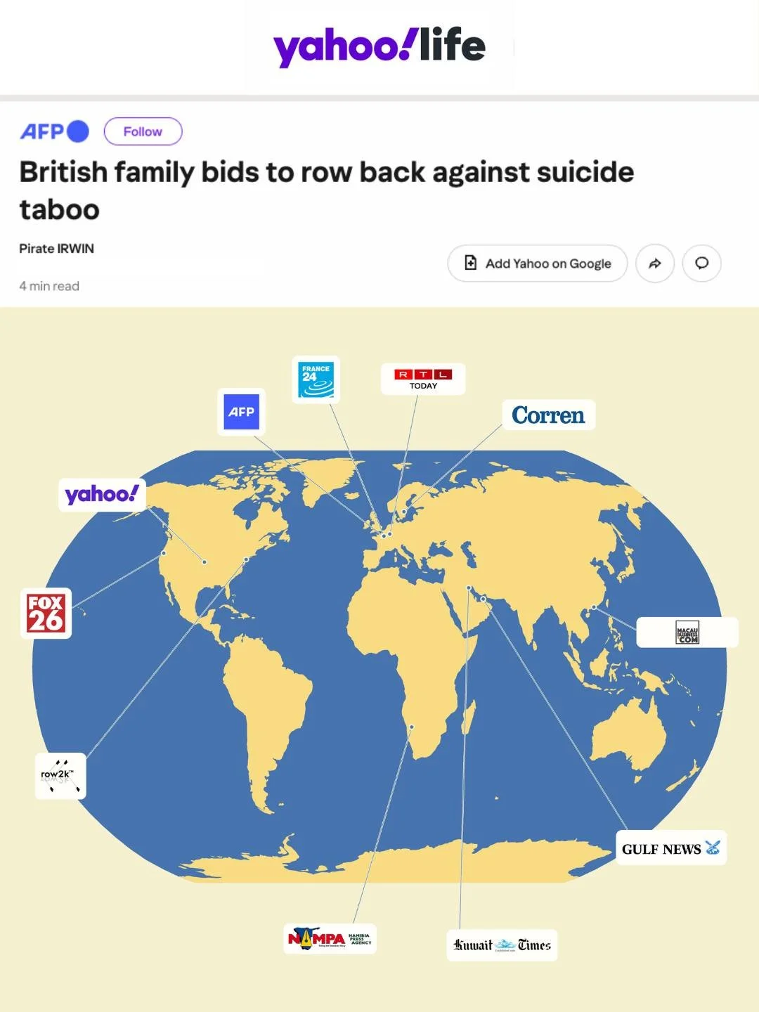 Our story has travelled a lot further than we ever expected 🌍

It&rsquo;s been picked up in France, Sweden, Luxembourg, the US, Kuwait, the UAE, Namibia and Macau 🇫🇷🇸🇪🇱🇺🇺🇸🇰🇼🇦🇪🇳🇦🇲🇴

Every place it lands means more people talking about
