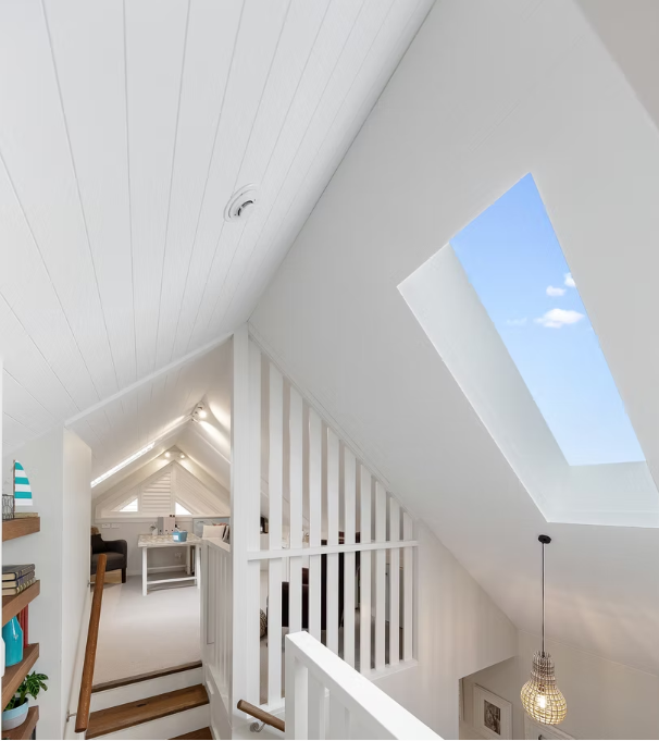 Pohutawaka House - A frame ceiling and skylight.png