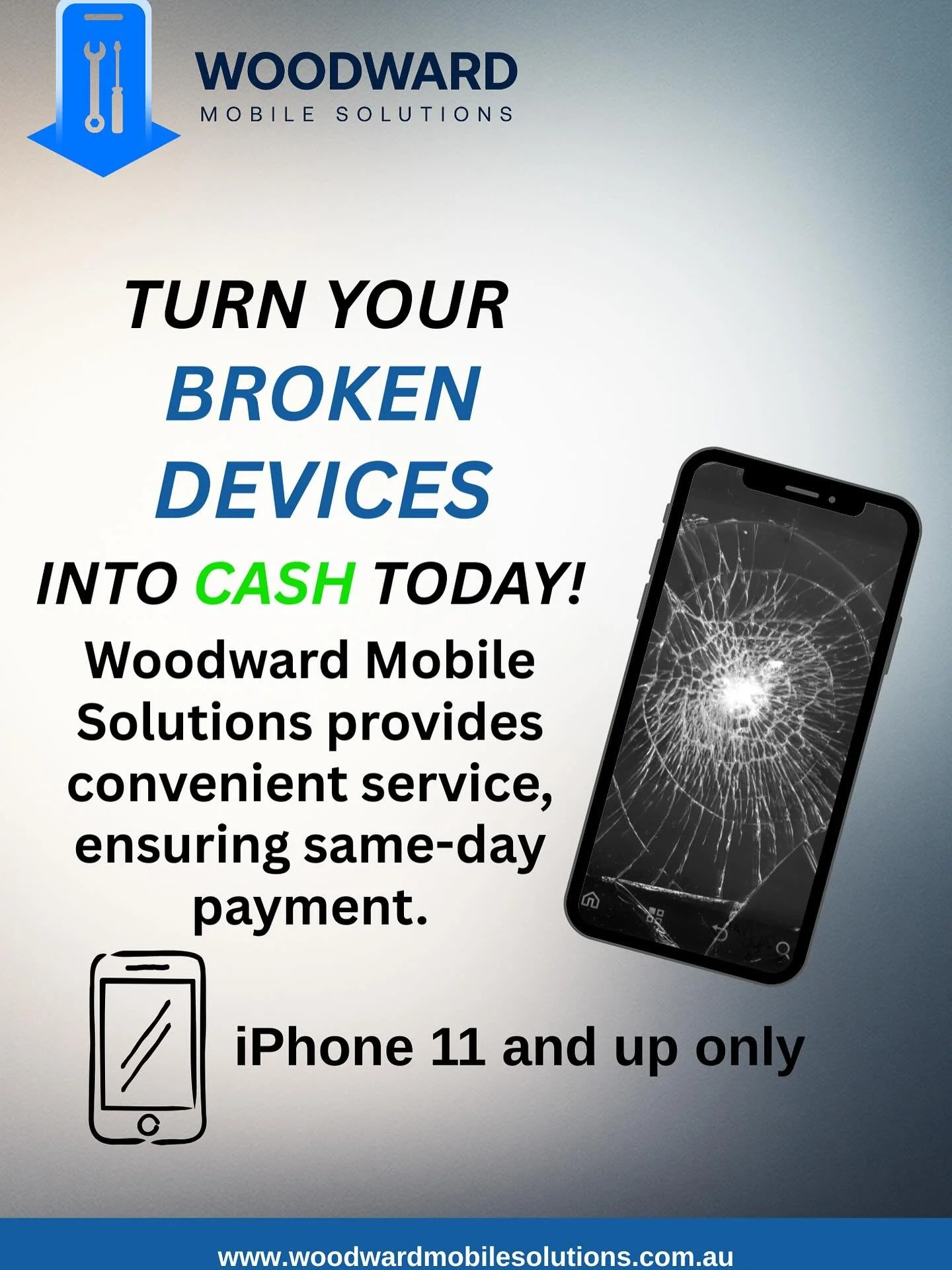 💸 Turn your broken iPhone 11 or newer into CASH today!

Same-day payment, fast pickup, and trusted service.

Woodward Mobile Solutions &ndash; turning damage into dollars 💰

#woodwardmobilesolutions #bendigo #phonerepairshop #phonerepairservice #mo