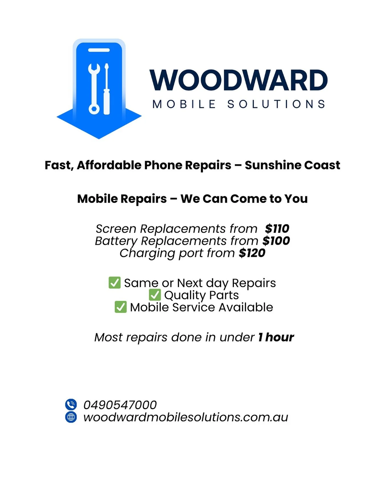 Phone playing up? 😩
Cracked screen, bad battery or charging issues?

We fix it fast. NO BS.📱⚡
Sunshine Coast local.

👉 DM us now for a quote