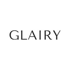 Glairy logo valgel taustal