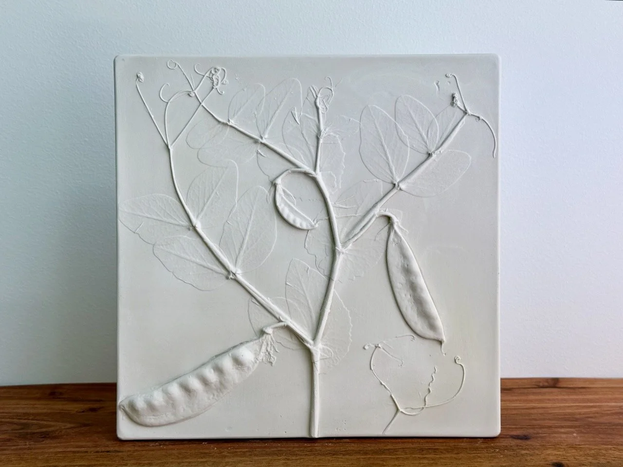 Garden snow peas in White