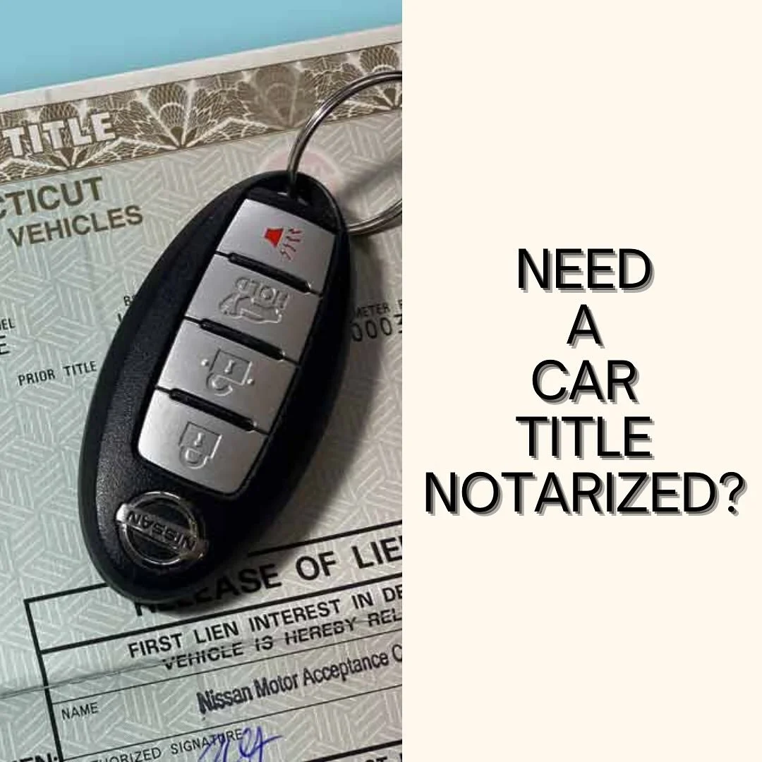 📄 🖊️🚗 Buying or selling a car this tax season ? 

Don&rsquo;t forget your car title needs to be NOTARIZED to make it official!!!

I make the process quick and easy.

Contact me to notarize the title. I can meet with you both the buyer and seller f