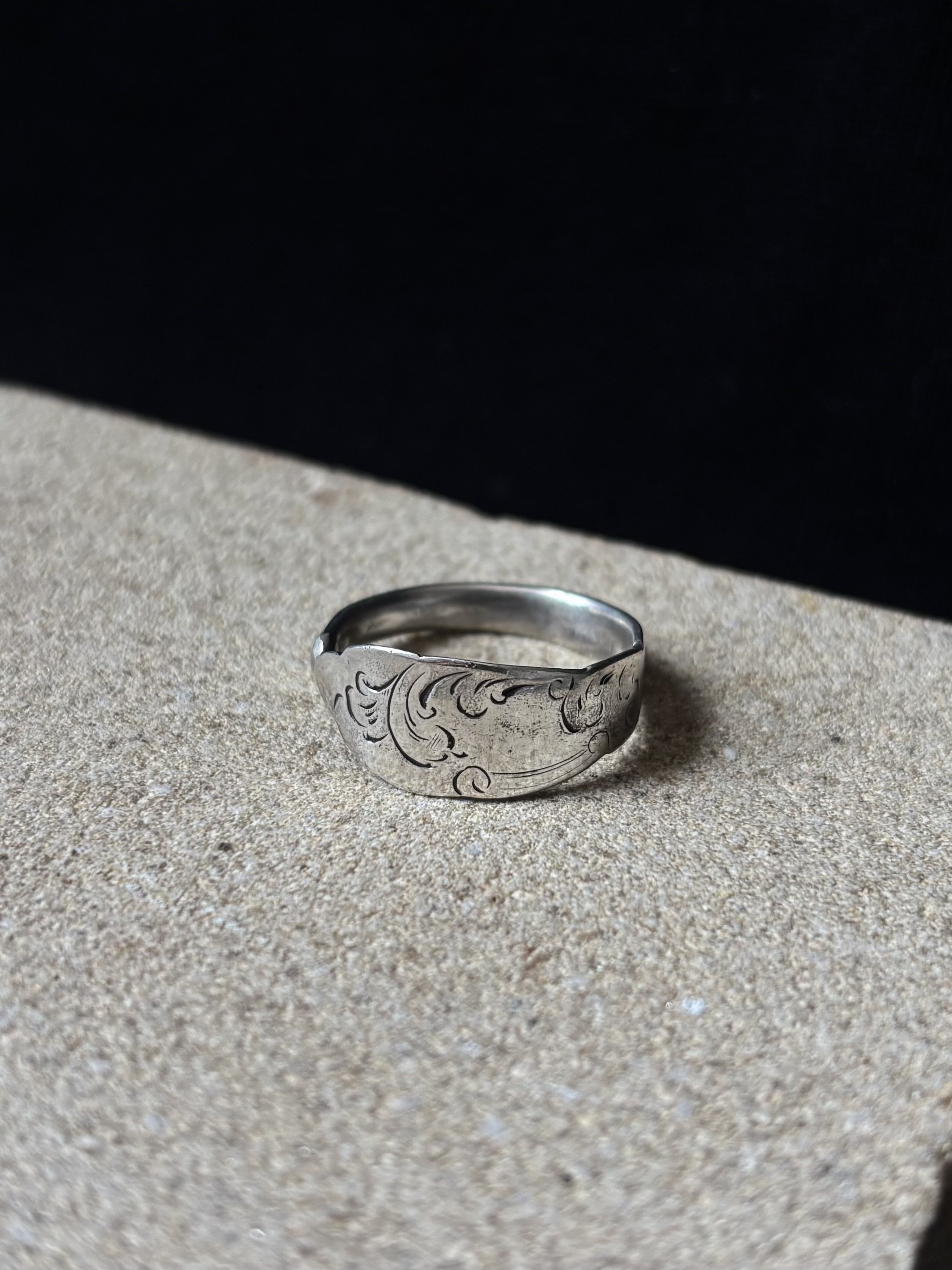 Ornate Sterling Spoon Ring