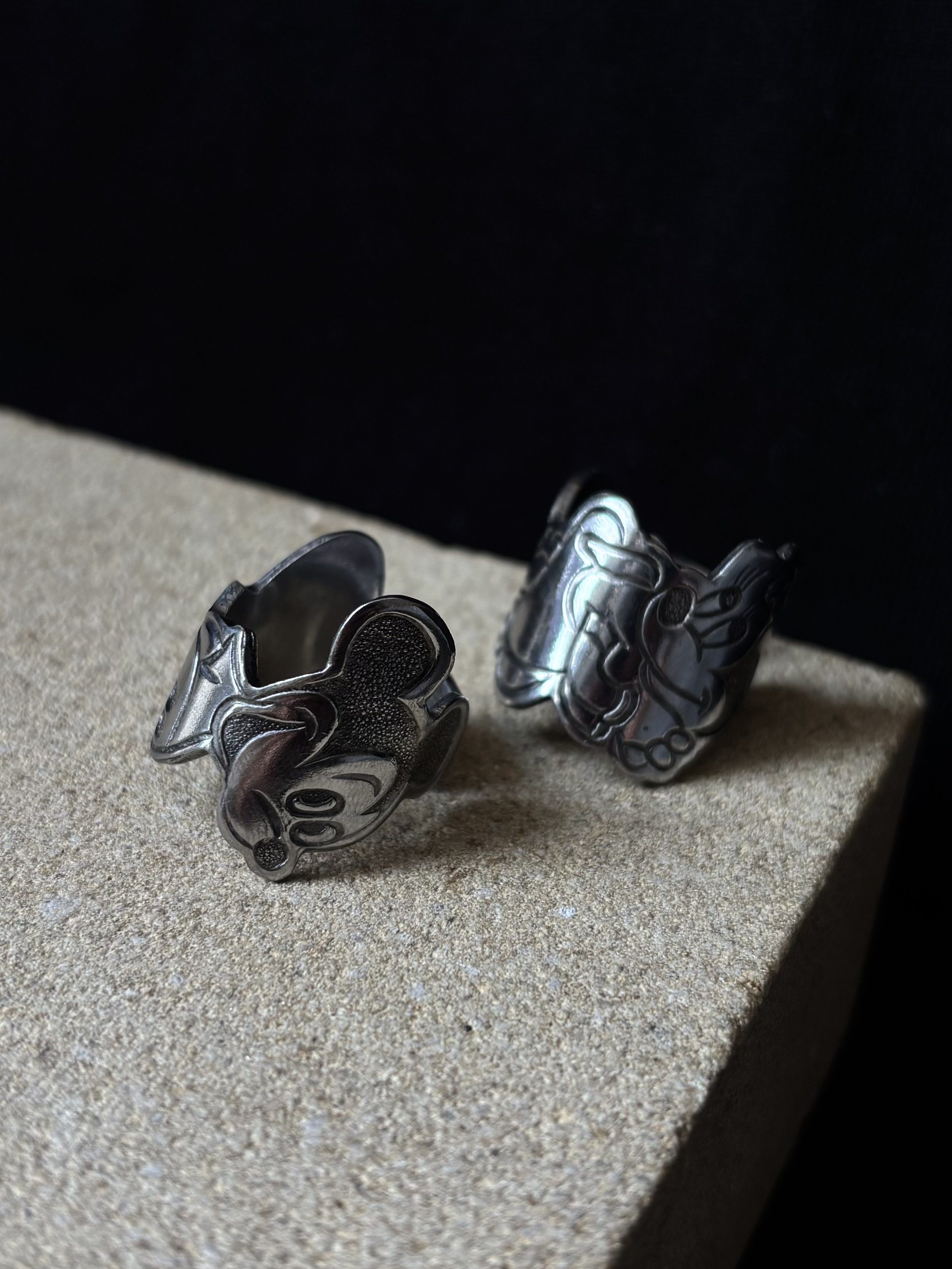 Matching Mickey & Minnie Spoon Rings