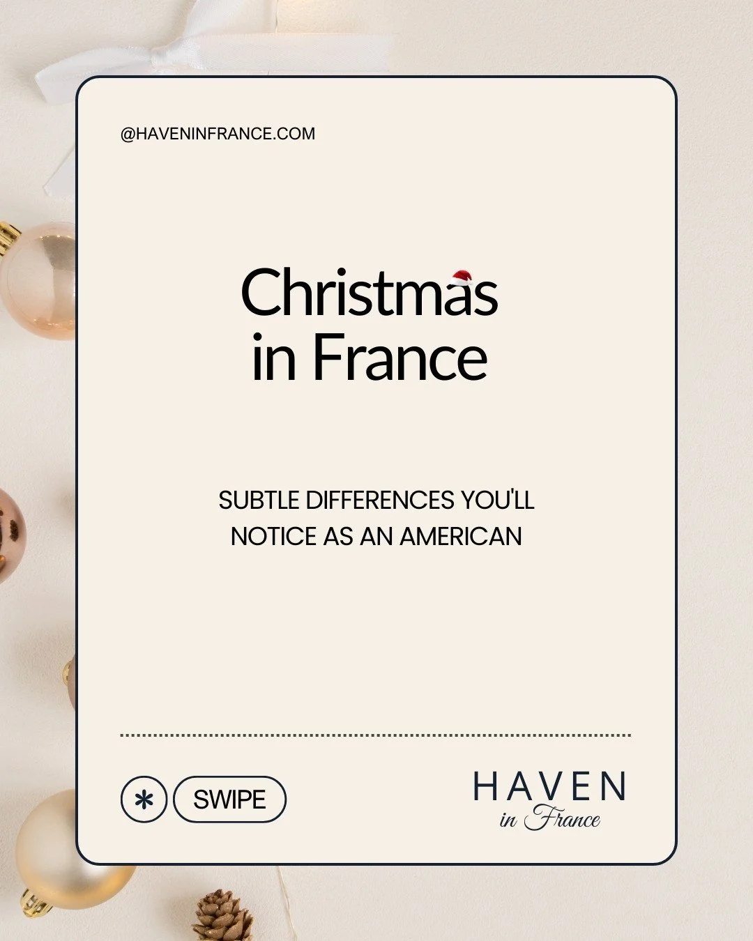 🎄Christmas in France feels different from what most Americans expect.

The main celebration happens on Christmas Eve with 𝗟𝗲 𝗥&eacute;𝘃𝗲𝗶𝗹𝗹𝗼𝗻 𝗱𝗲 𝗡𝗼&euml;𝗹, a large dinner 🍽 that can last for hours, even leading into early morning the