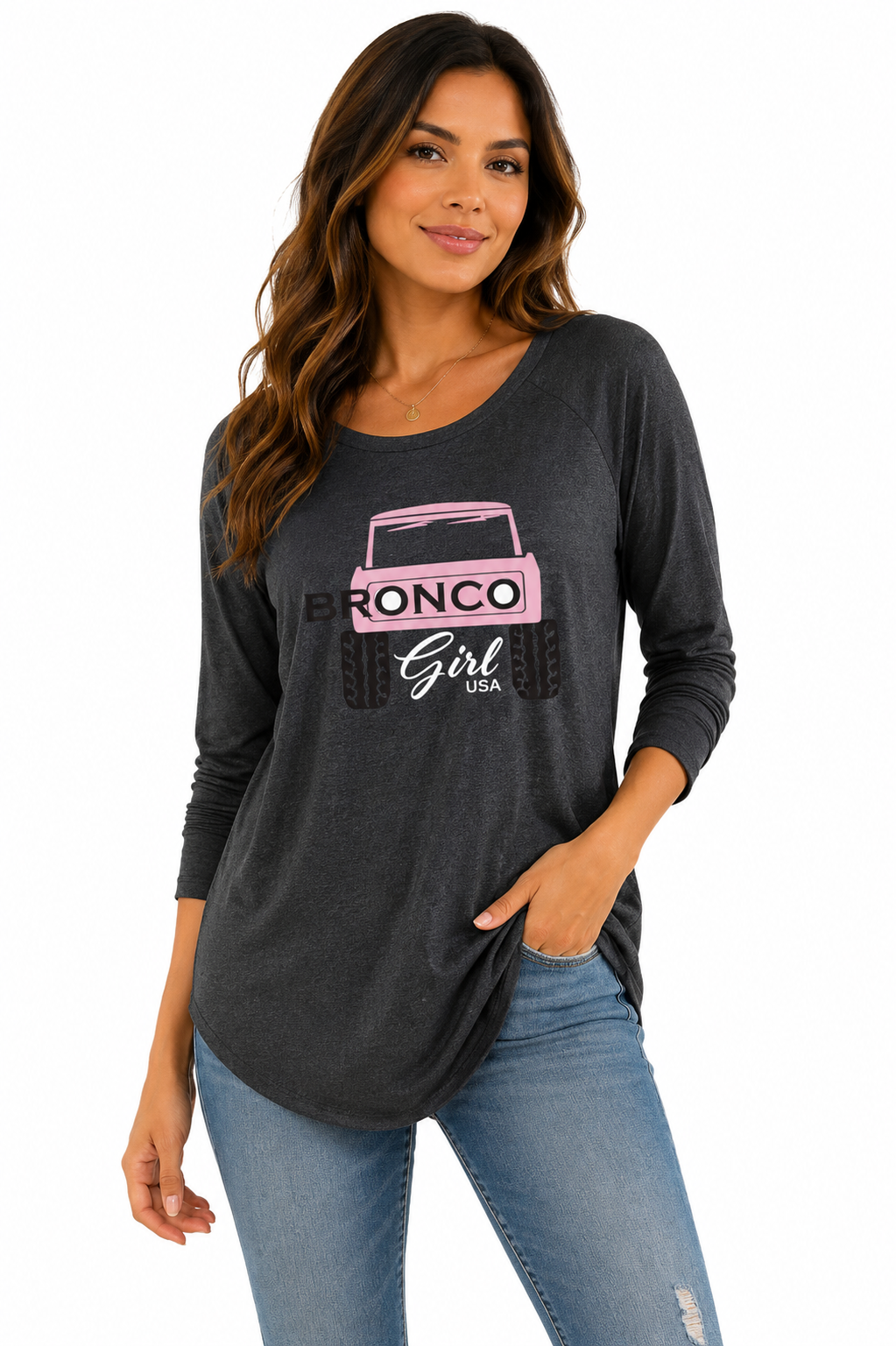 Pink Bronco Girl USA Graphic| District Women's Tunic