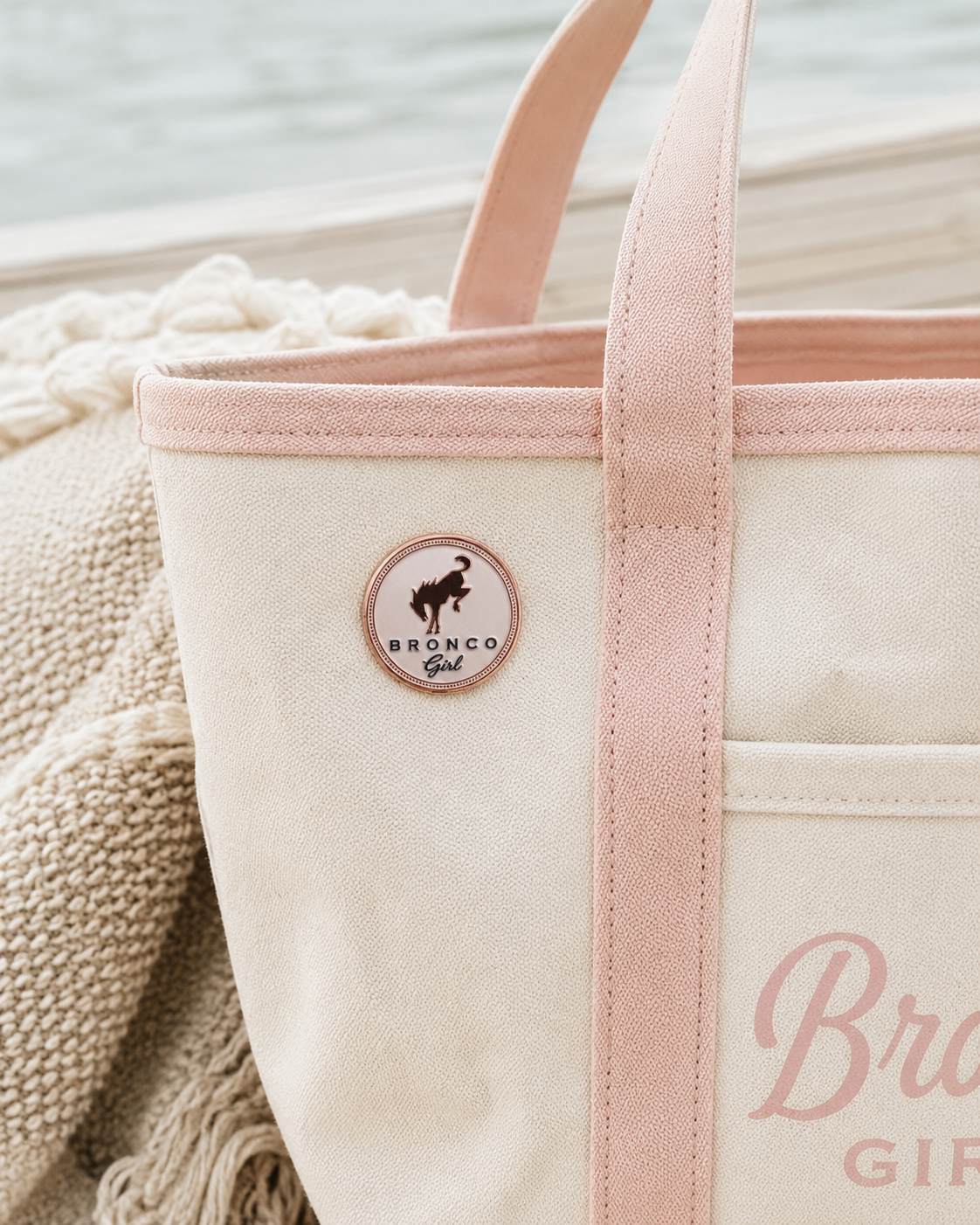 Bronco Girl Rose Gold Enamel Pin