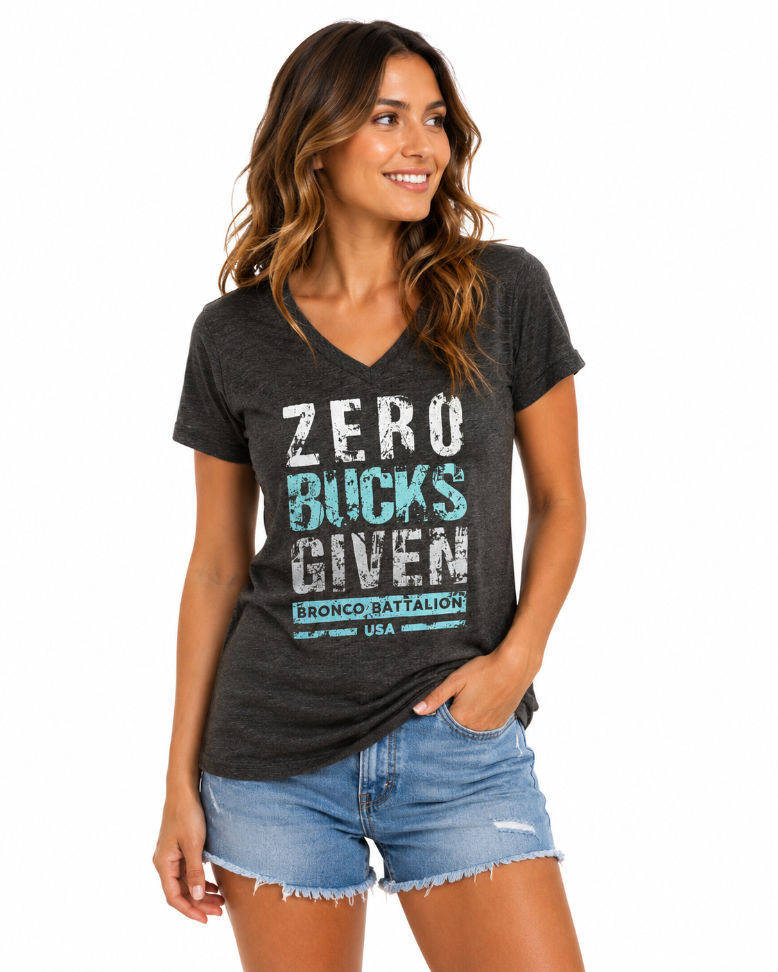 Zero Bucks Given V-Neck Tee | Women's Relaxed Fit