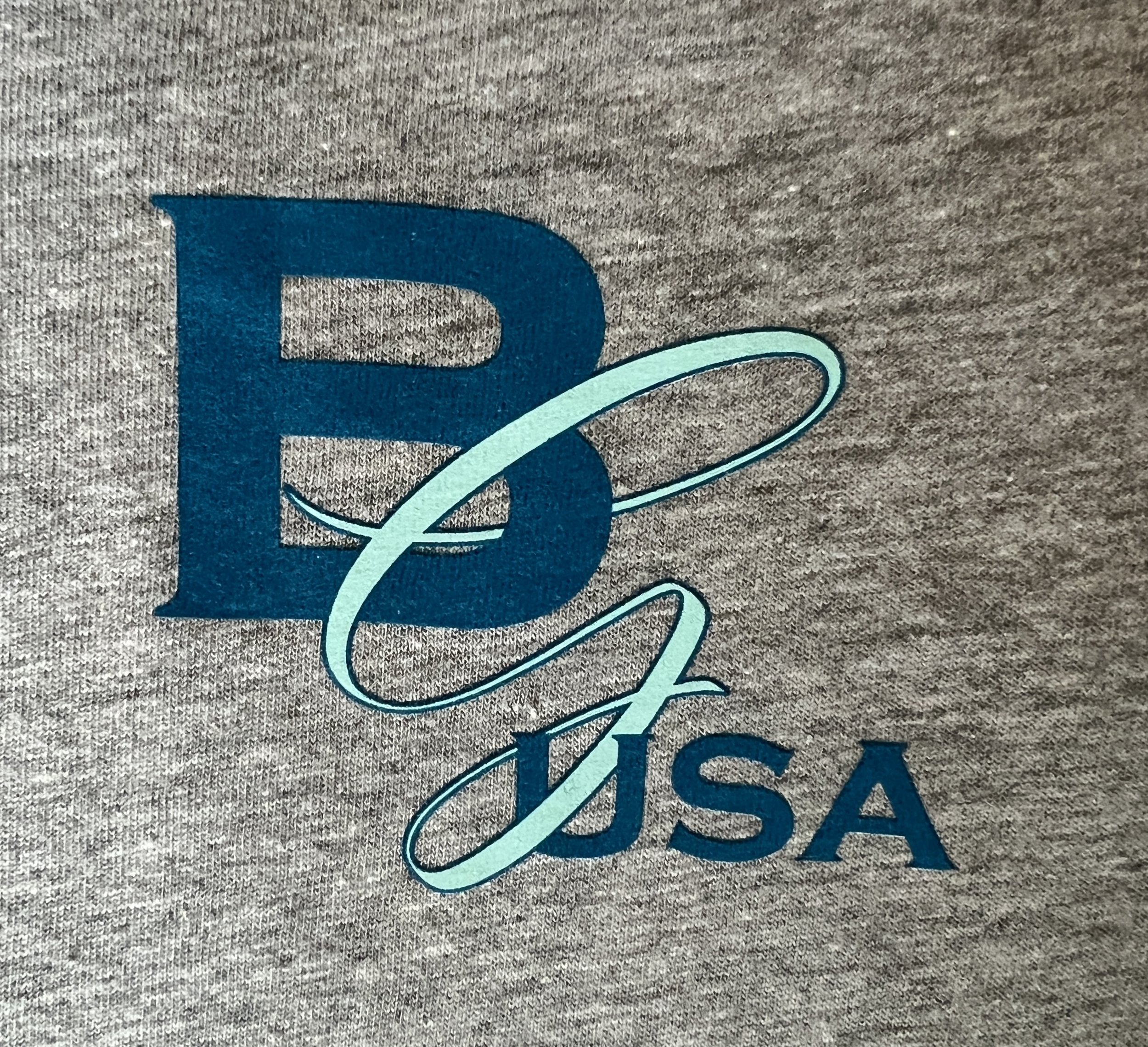BG USA logo on front of Athletic gray Bronco Girl T-shirt