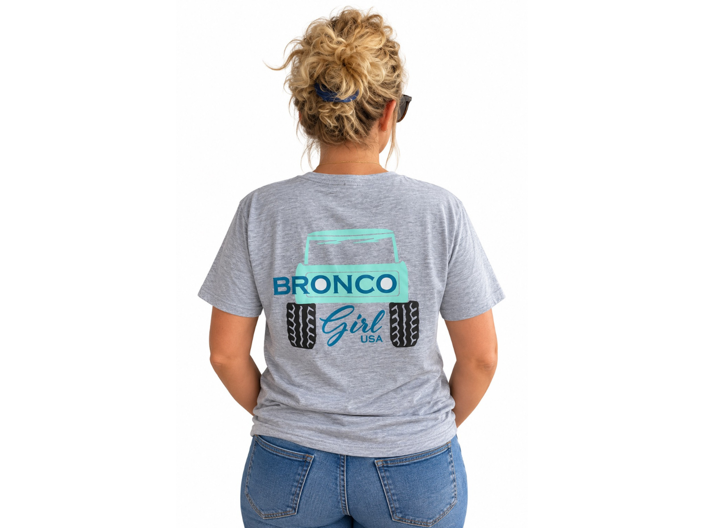 Bronco Girl USA Tee | Athletic  Gray