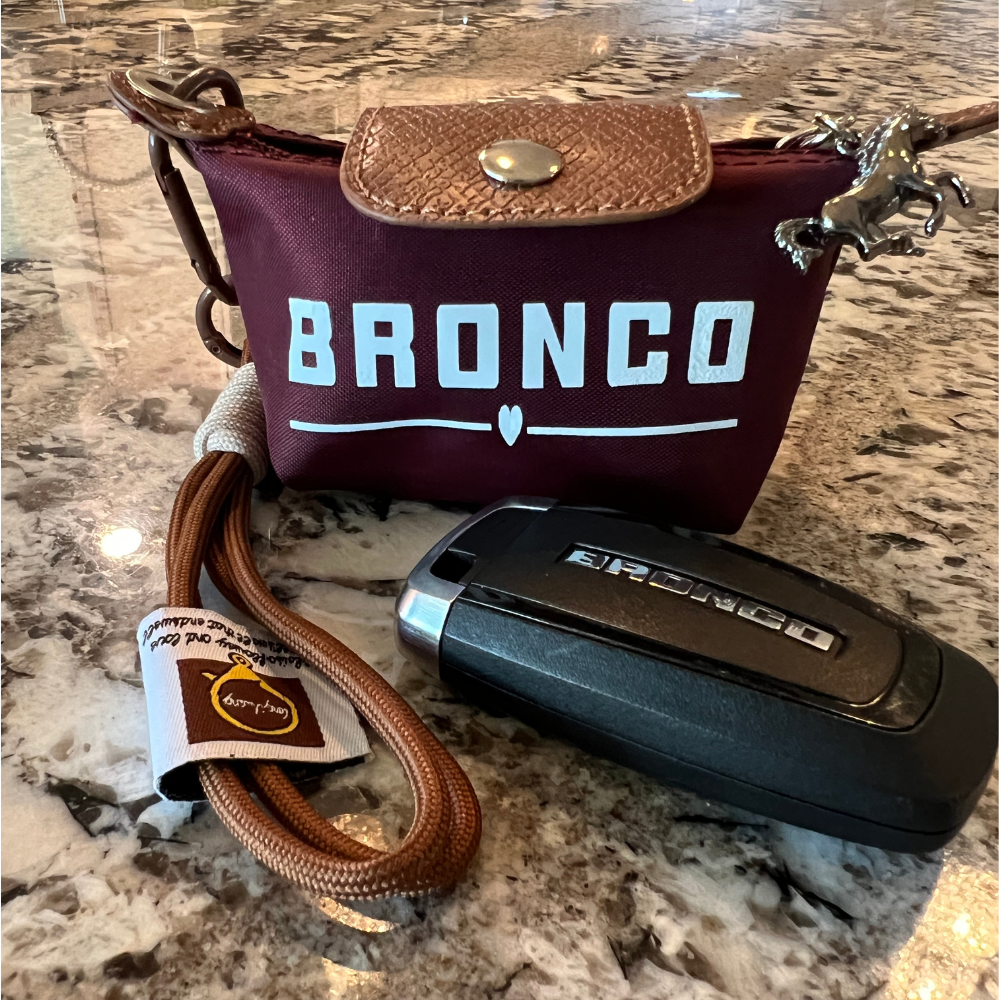 Bronco nylon mini key case in wine