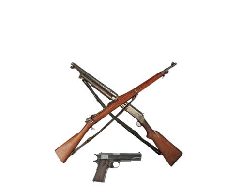 Standard firearms used in Historic 3 Gun competitions.