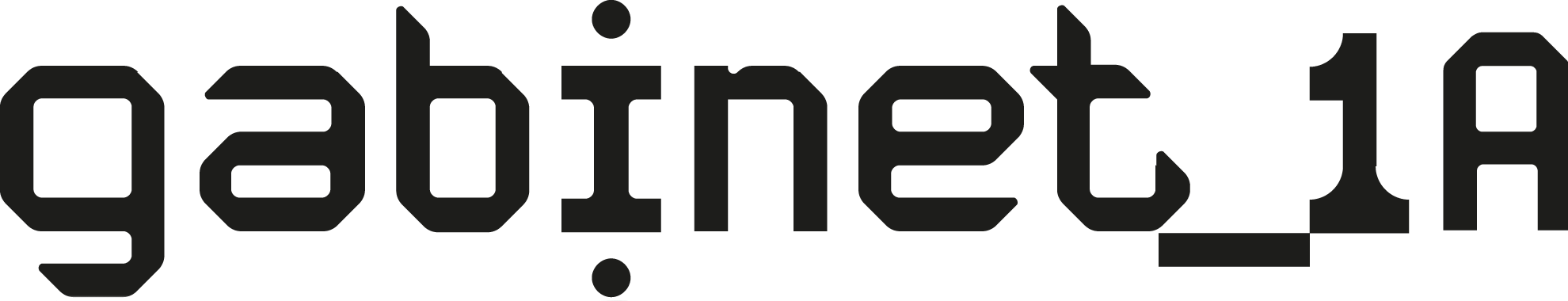 The image features the word 'gabinet_1A' in bold, black, stylized text on a white background.