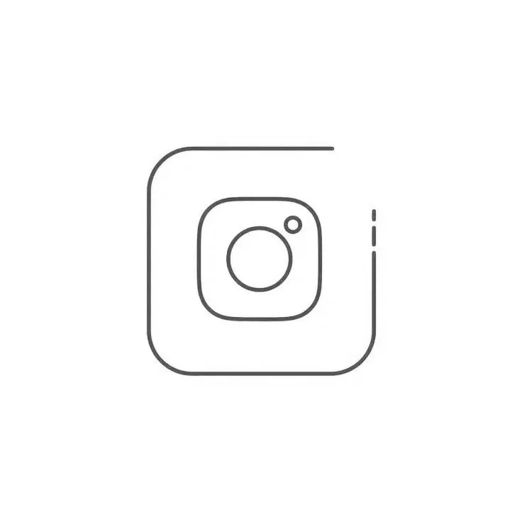 Line art of Instagram logo with rounded square and circular camera lens