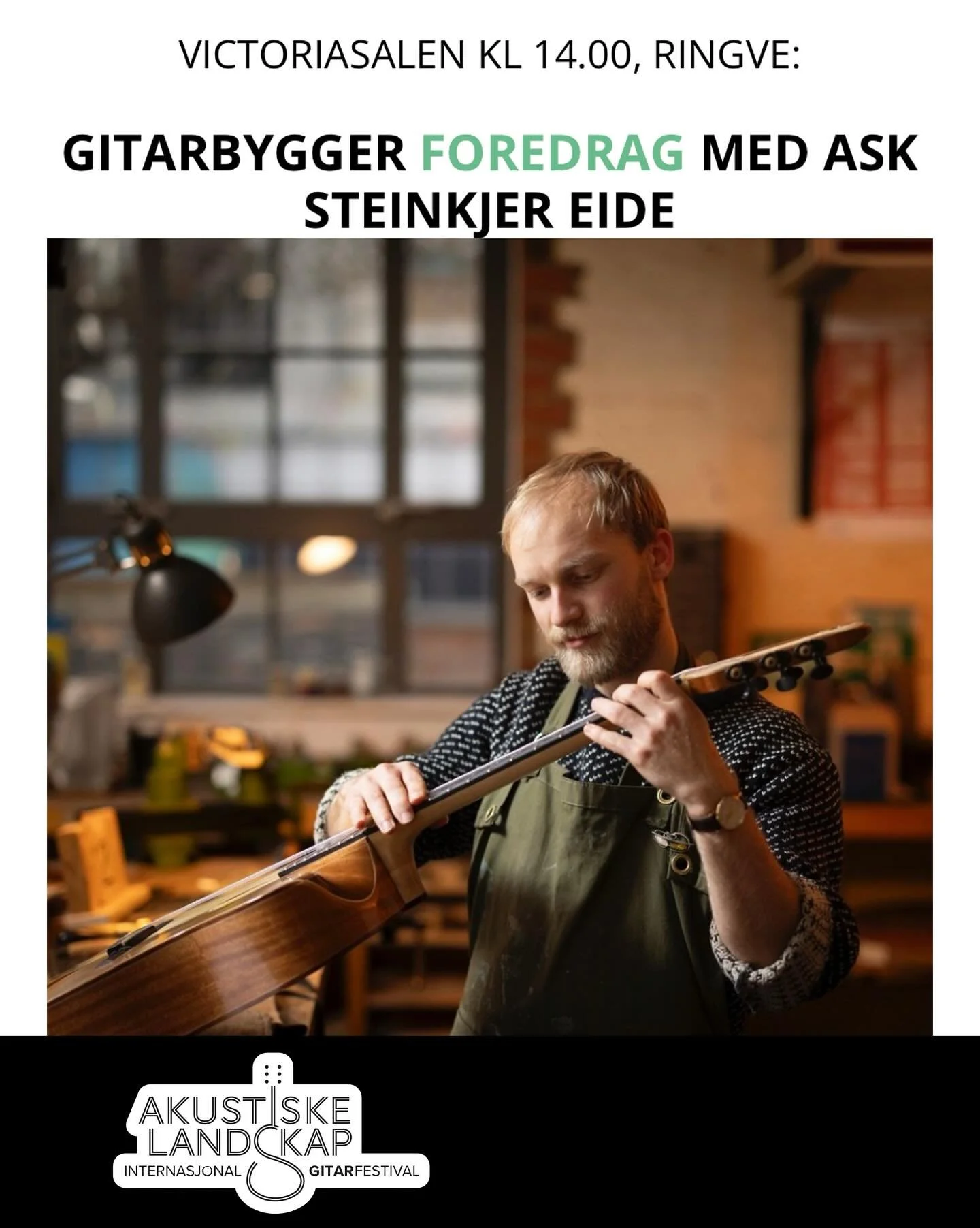 Trondheim! 
Jeg er plutselig hjemme en tur for &aring; ta del i @akustiskelandskap , en gitarfestival som foreg&aring;r denne helga. Jeg kommer til &aring; stille ut stort sett gjennom hele festivalen, men ikke minst skal jeg holde et foredrag p&arin