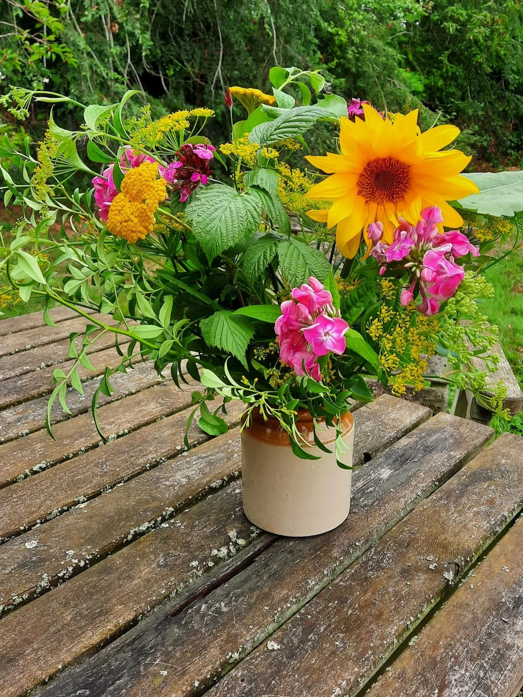 July with sunflowers