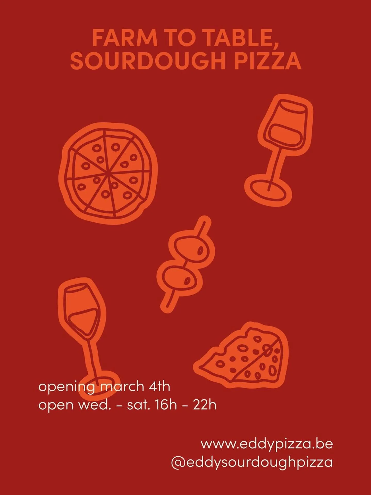 EDDY PIZZA POP-UP 

Maart tot augustus 2026

Reserveren via de website (link in bio), of stuur me berichtje!

Tot snel! ❤️🧡

Ontwerpje door @kantoorkontent ❤️&zwj;🔥