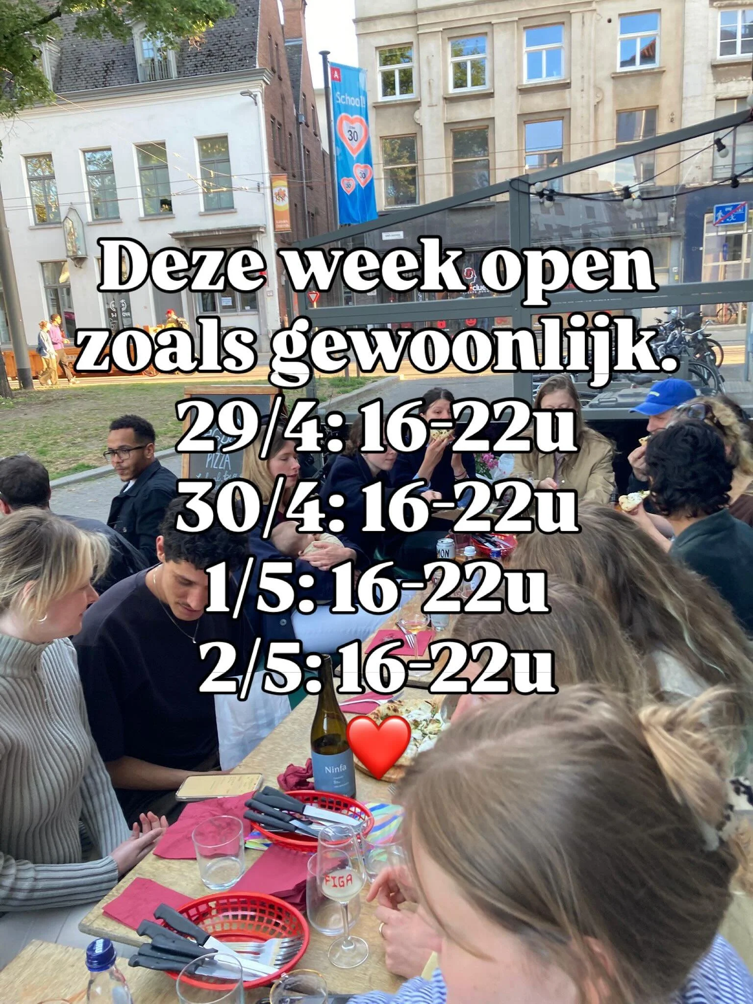 Ook op 1 mei is Eddy gewoon lekker open.
Kom gezellig van de lente genieten op ons terras. 

Tot dan! 🌞