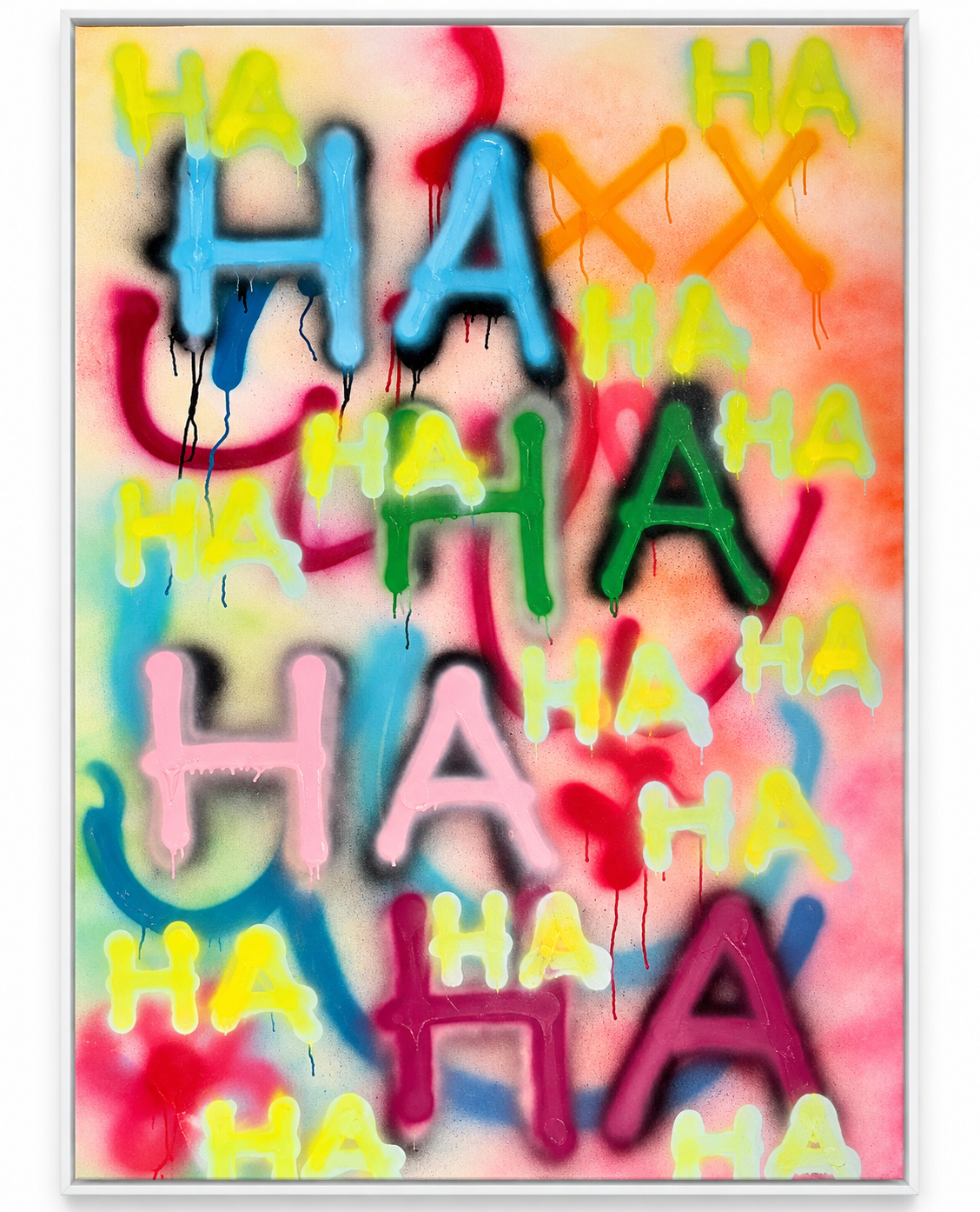 HAHA 3.0 I
Acryl und Spray auf Leinwand I
150 x 100 cm I
2025