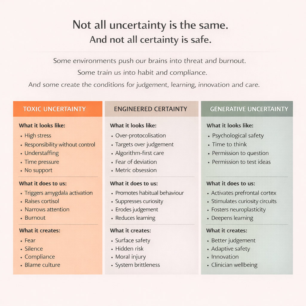 We are confusing certainty with safety; and neuroscience says that’s a big mistake.
