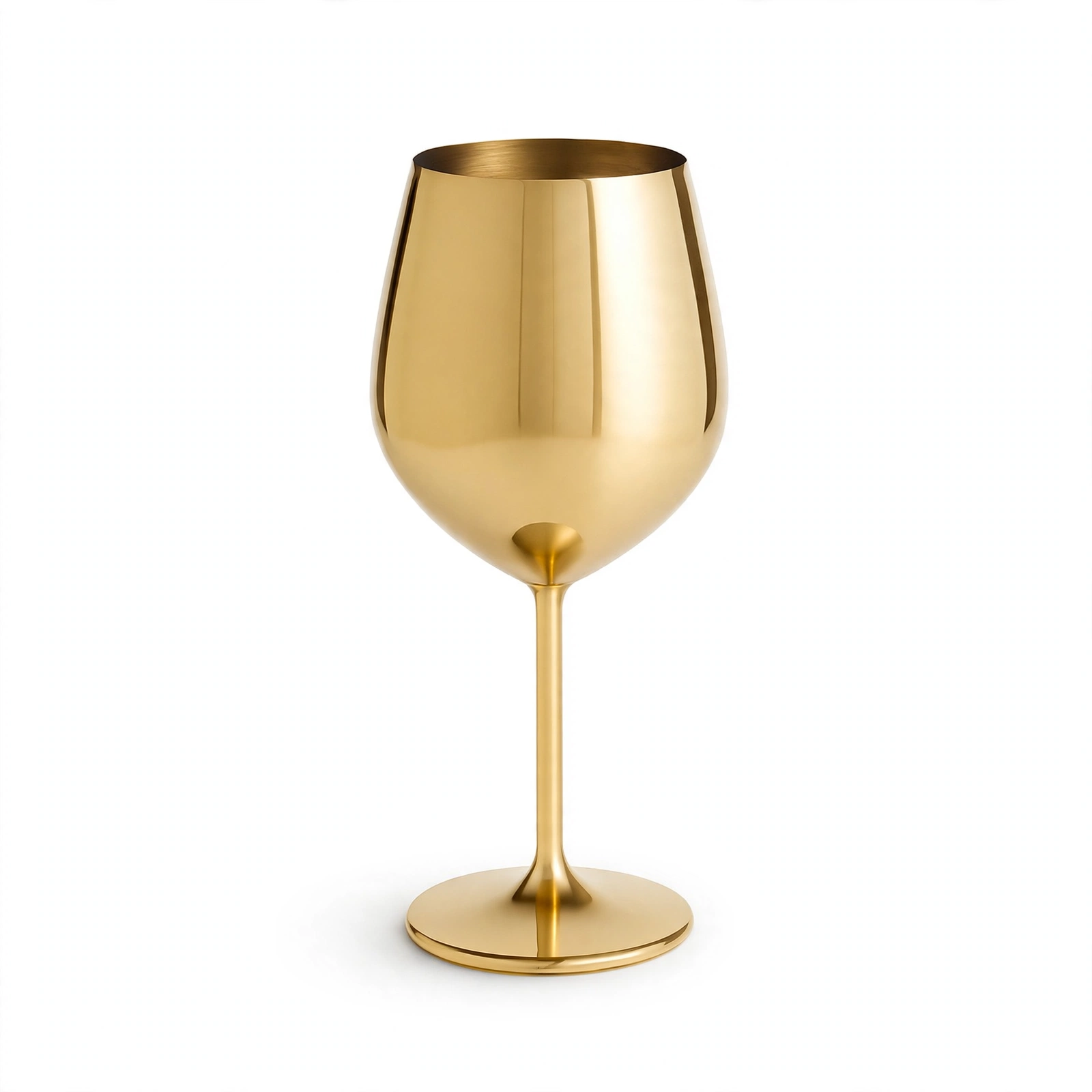 Gold Stainless Steel Stemmed Wine Goblets — 18 oz
