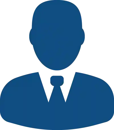 Silhouette of a person wearing a suit and tie.