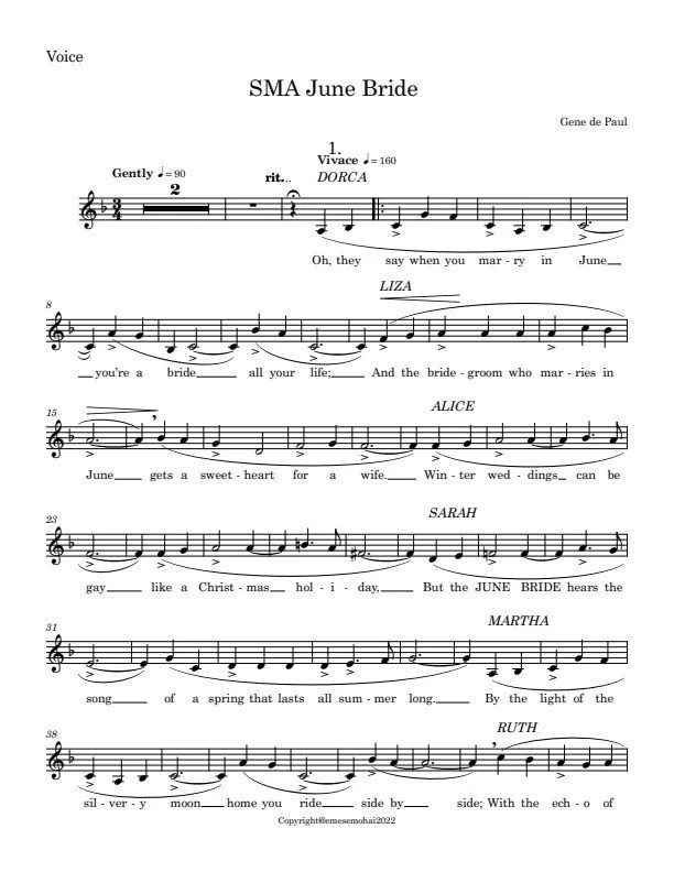 EMESE MOHAI COLLECTION- JUNE BRIDE VOCAL SOLO FROM SEVEN BRIDES FOR SEVEN BROTHERS