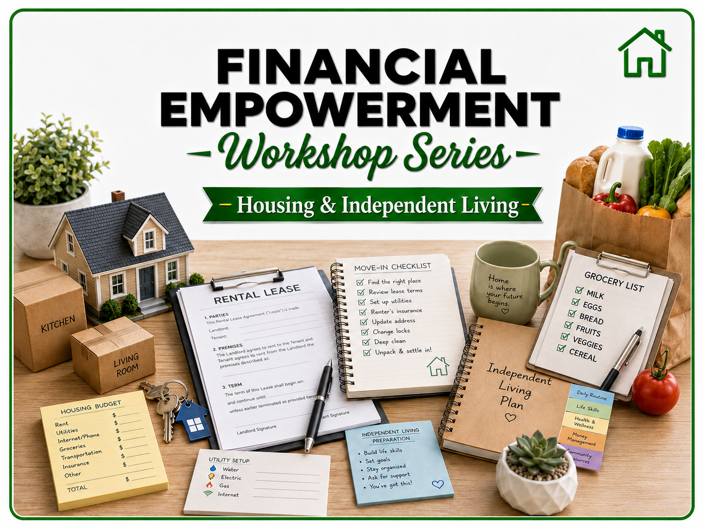 AB12, housing, & life navigation workshop: Youth learn how to navigate AB12 and ILP benefits, prepare for housing, understand real-world living costs, and gather important documents needed for adulthood.