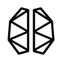 Abstract geometric shape resembling a stylized butterfly or insect with symmetrical angular lines