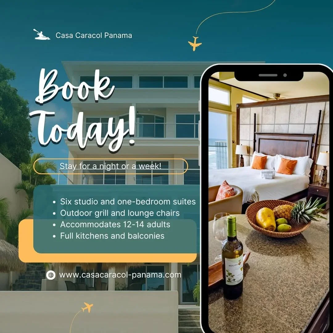 🌊✨ Special Beach Escape Offer! ✨🌊
From now until October 1, 2025, enjoy flat nightly rates of just $110/night at Casa Caracol Panama &mdash; including our stunning Penthouse Suite! 🏝️

📅 Stay Dates: Now through October 15, 2025
⏳ Booking Deadline