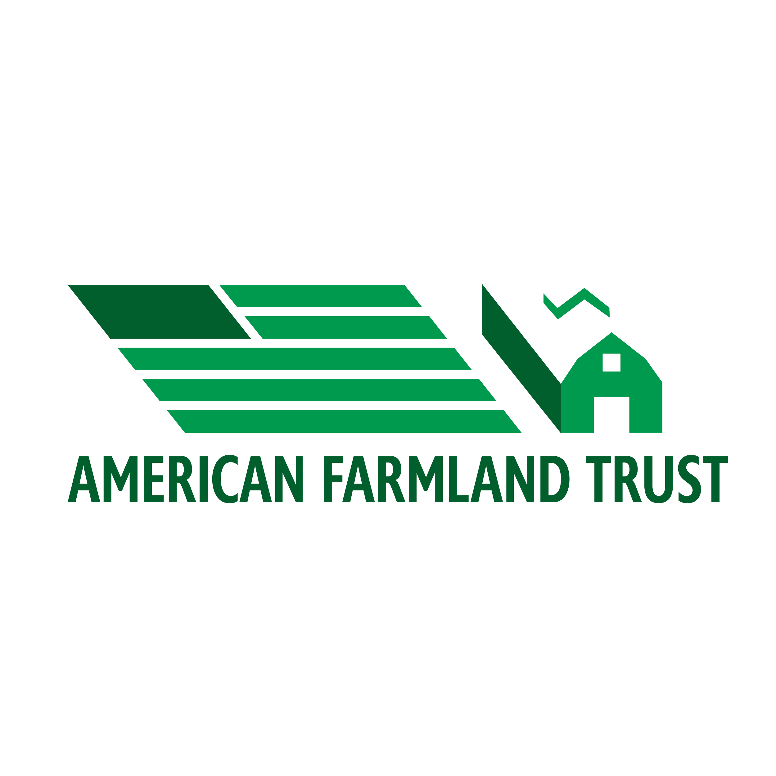 Logo of the American Farmland Trust featuring stylized green farmland and a farmhouse, with the organization's name underneath.