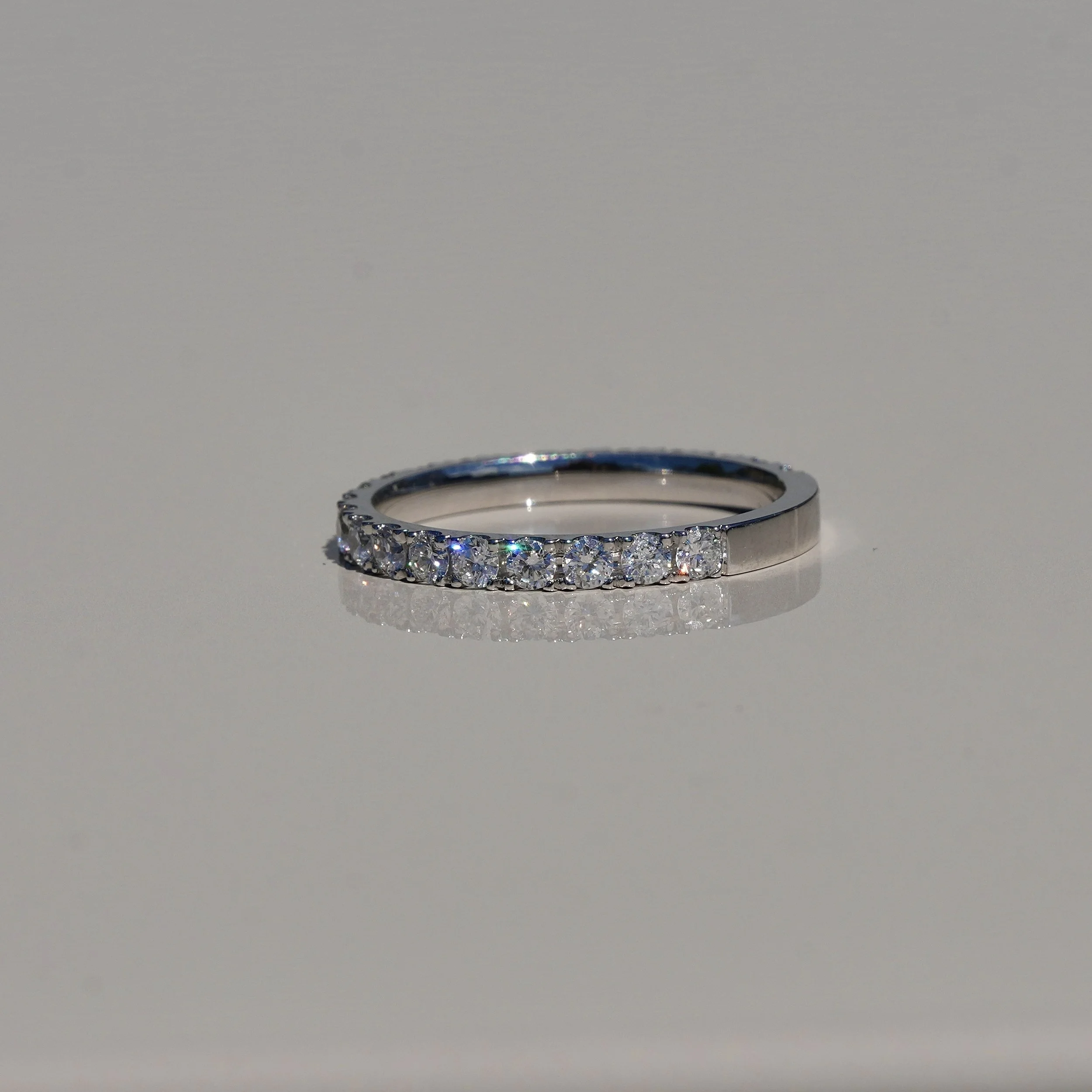 Women's Diamond Wedding Band in Platinum with 0.65ct  Diamonds –Side View | Eighty8Diamonds