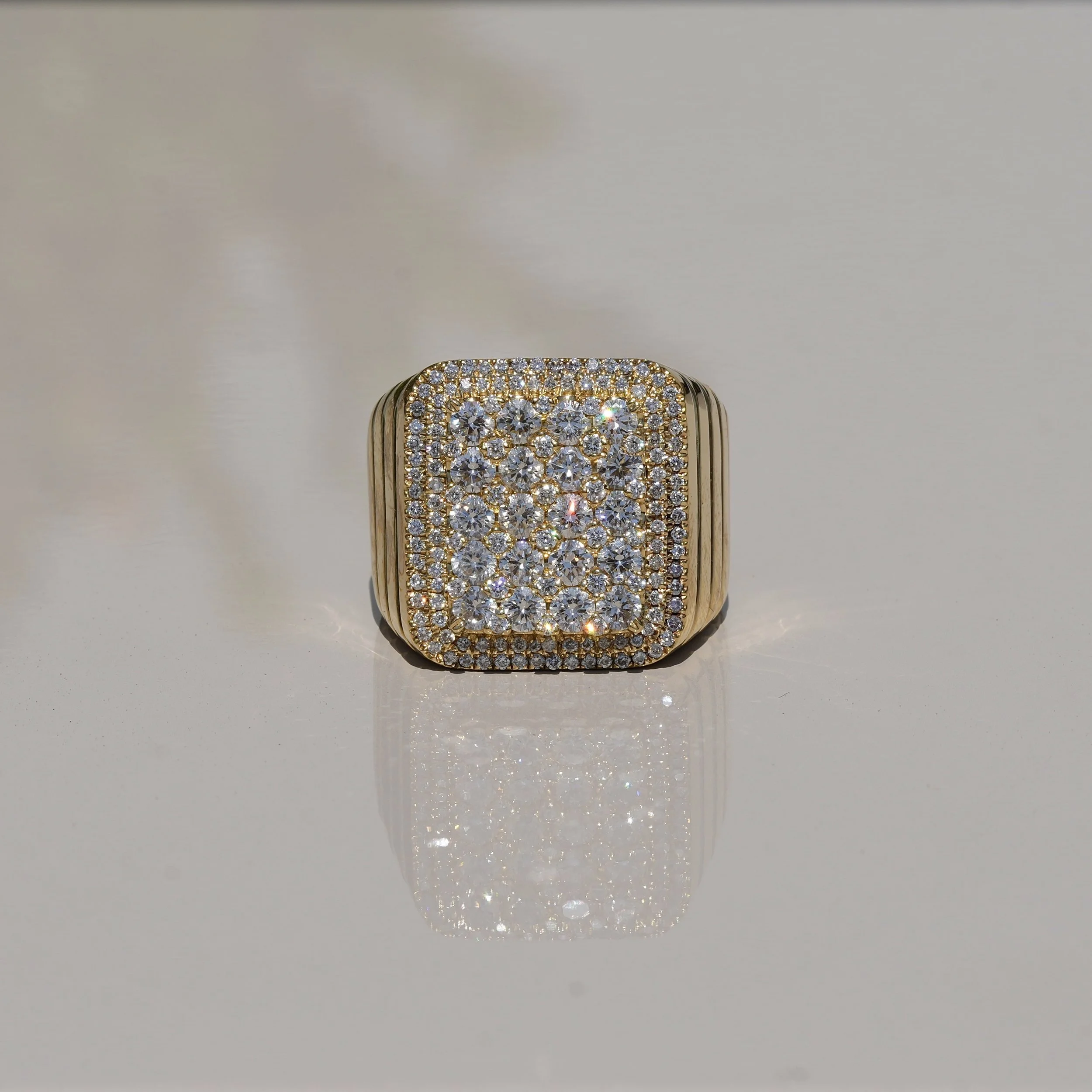 Men's Pave Diamond Square Ring